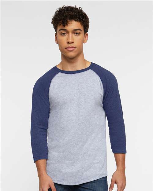 LAT 6930 Men's Baseball Fine Jersey Three-Quarter Sleeve Tee