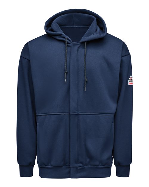 Bulwark SMZ8T Men's Tall Full-Zip Fleece Hooded Sweatshirt