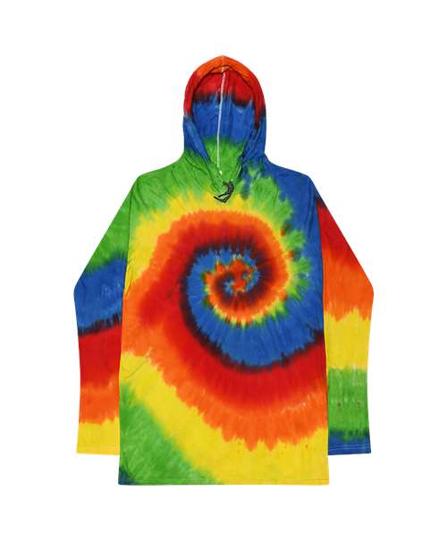 Colortone 2777 Unisex Tie-Dyed Hooded Long Sleeve T-Shirt