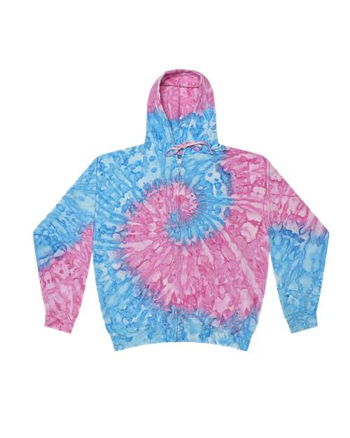 Colortone 8888 Unisex Tie-Dyed Full-Zip Hooded Sweatshirt