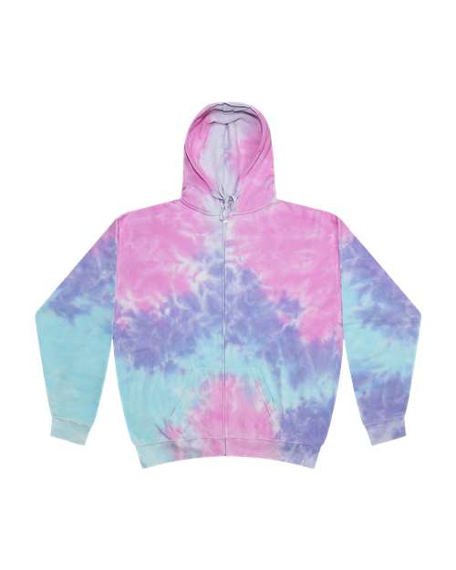 Colortone 8888 Unisex Tie-Dyed Full-Zip Hooded Sweatshirt