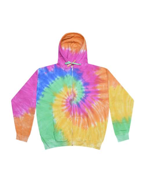 Colortone 8888 Unisex Tie-Dyed Full-Zip Hooded Sweatshirt