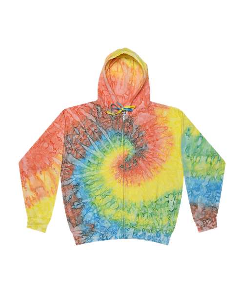 Colortone 8888 Unisex Tie-Dyed Full-Zip Hooded Sweatshirt