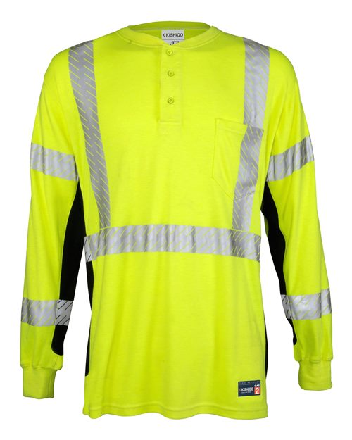 Kishigo F694T Unisex Tall FR Long Sleeve Henley T-Shirt