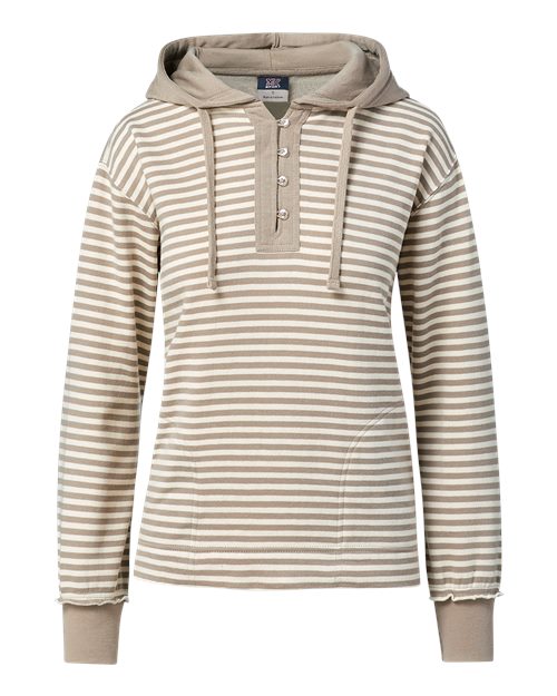 MV Sport W24128 Women's Alina Henley Hooded Sweatshirt
