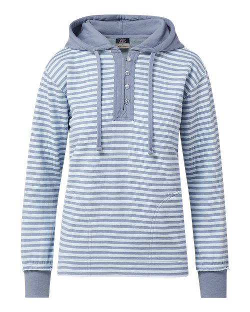 MV Sport W24128 Women's Alina Henley Hooded Sweatshirt