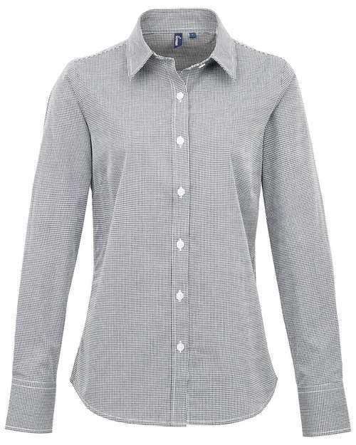 Artisan Collection by Reprime RP320 Women's Microcheck Gingham Cotton Shirt