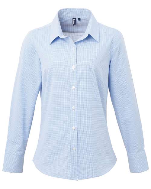Artisan Collection by Reprime RP320 Women's Microcheck Gingham Cotton Shirt