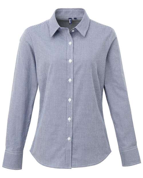Artisan Collection by Reprime RP320 Women's Microcheck Gingham Cotton Shirt