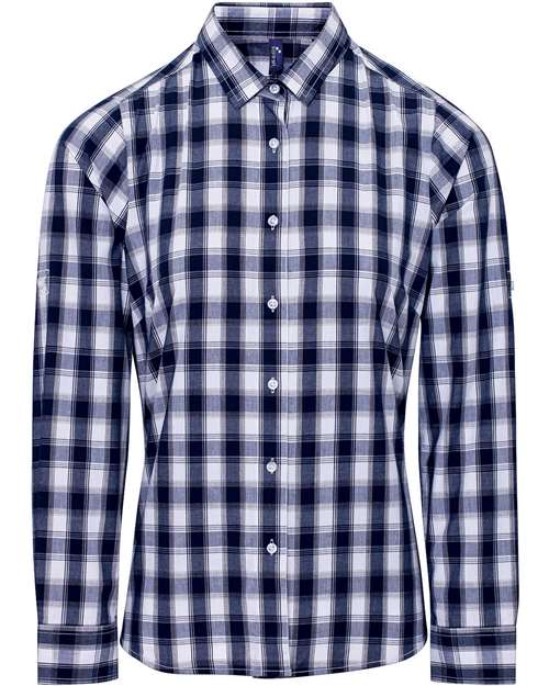 Artisan Collection by Reprime RP350 Women's Mulligan Check Long Sleeve Cotton Dress Shirt