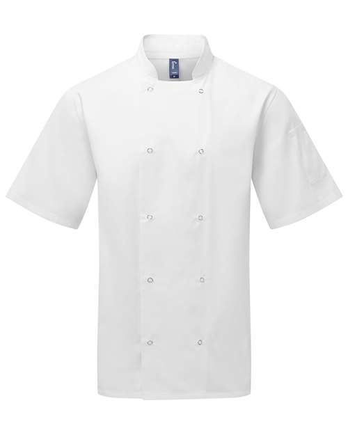 Artisan Collection by Reprime RP664 Unisex Ten Studded Front Chef Short Sleeve Coat