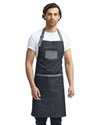 Artisan Collection by Reprime RP127 Domain Contrast Denim Bib Apron with Pockets
