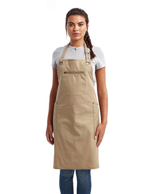 Artisan Collection by Reprime RP121 Barley Recycled Bib Apron with Pocket