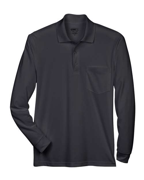 CORE365 88192P Men's Pinnacle Performance Long Sleeve Piqué Polo with Pocket