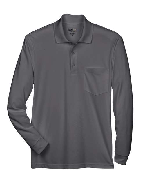 CORE365 88192P Men's Pinnacle Performance Long Sleeve Piqué Polo with Pocket