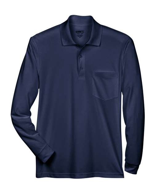 CORE365 88192P Men's Pinnacle Performance Long Sleeve Piqué Polo with Pocket