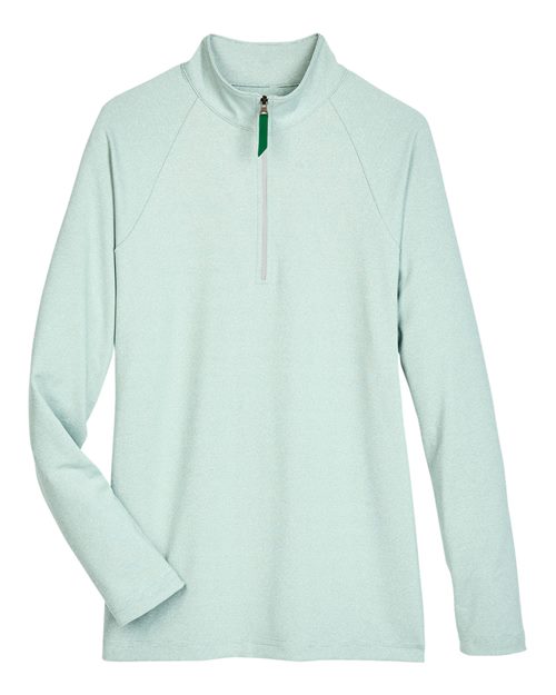 Devon & Jones DG480W Women's CrownLux Performance® Clubhouse Micro-Stripe Quarter-Zip Pullover