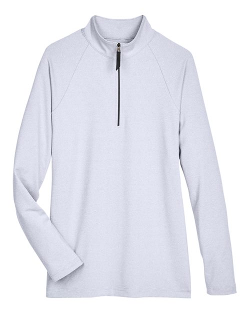 Devon & Jones DG480W Women's CrownLux Performance® Clubhouse Micro-Stripe Quarter-Zip Pullover