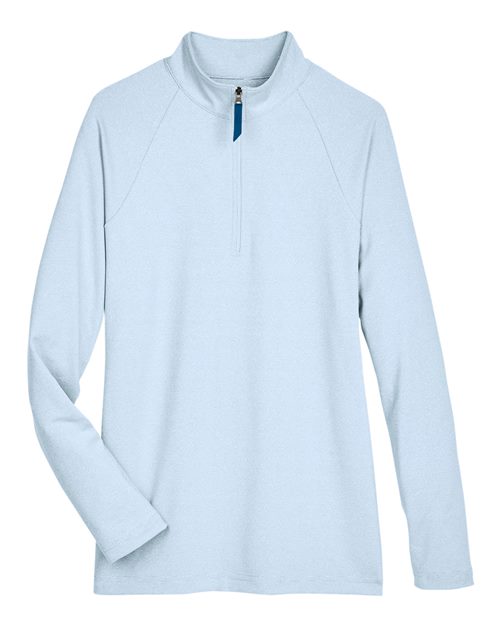Devon & Jones DG480W Women's CrownLux Performance® Clubhouse Micro-Stripe Quarter-Zip Pullover