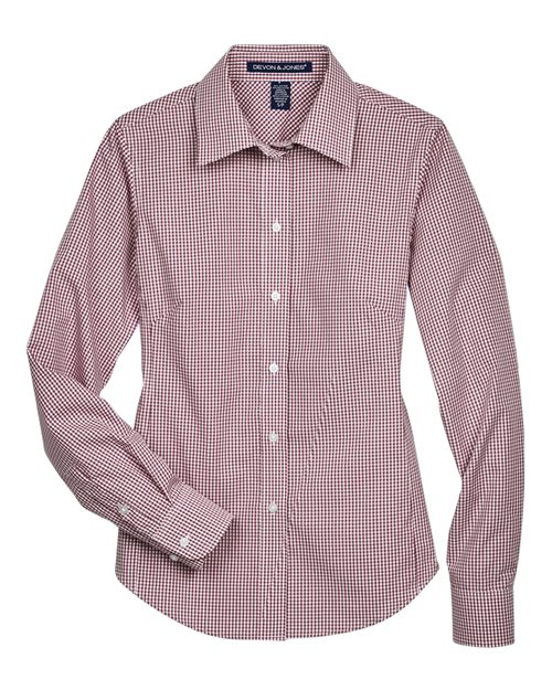 Devon & Jones D640W Women's Crown Collection® Gingham Check Woven Dress Shirt