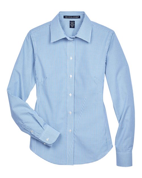 Devon & Jones D640W Women's Crown Collection® Gingham Check Woven Dress Shirt