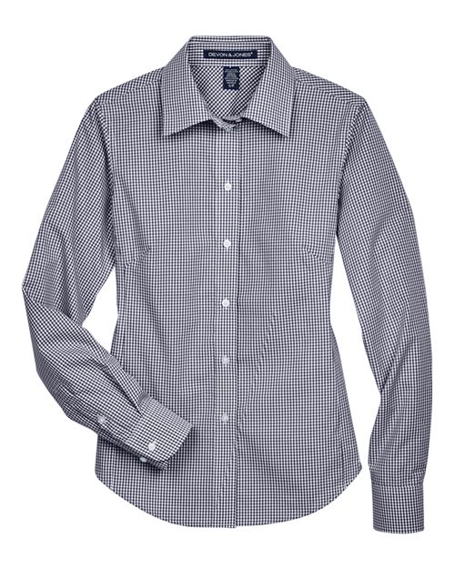 Devon & Jones D640W Women's Crown Collection® Gingham Check Woven Dress Shirt