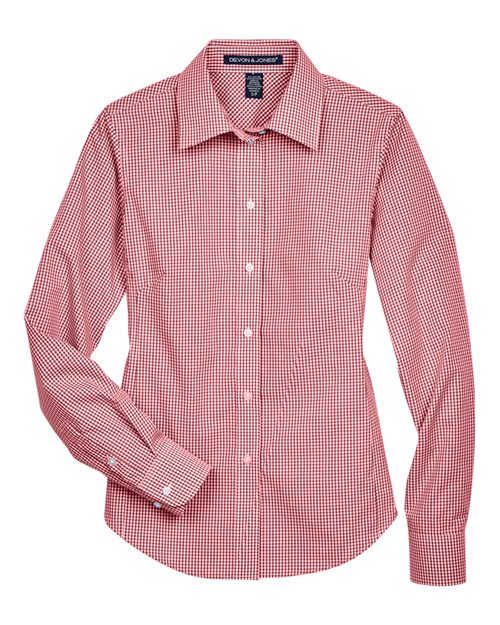 Devon & Jones D640W Women's Crown Collection® Gingham Check Woven Dress Shirt