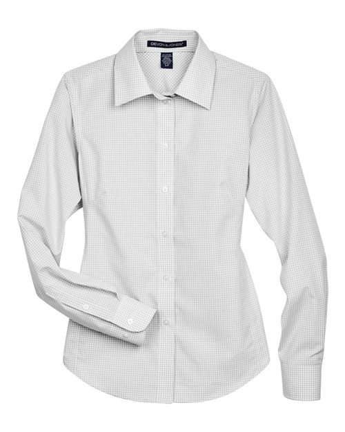 Devon & Jones D640W Women's Crown Collection® Gingham Check Woven Dress Shirt