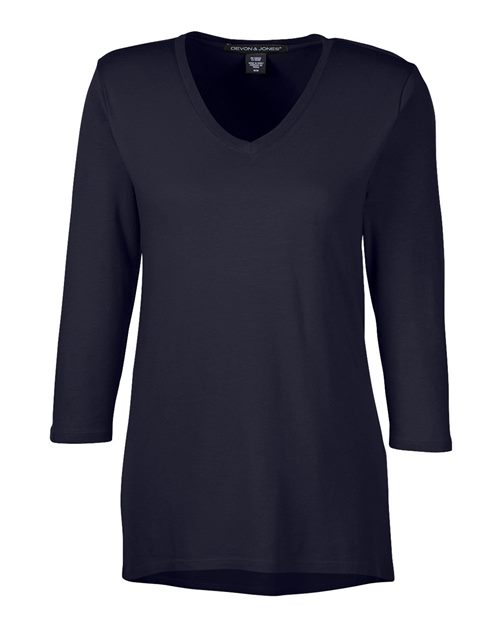 Devon & Jones DP184W Women's Perfect Fit™ Bracelet-Length V-Neck Top