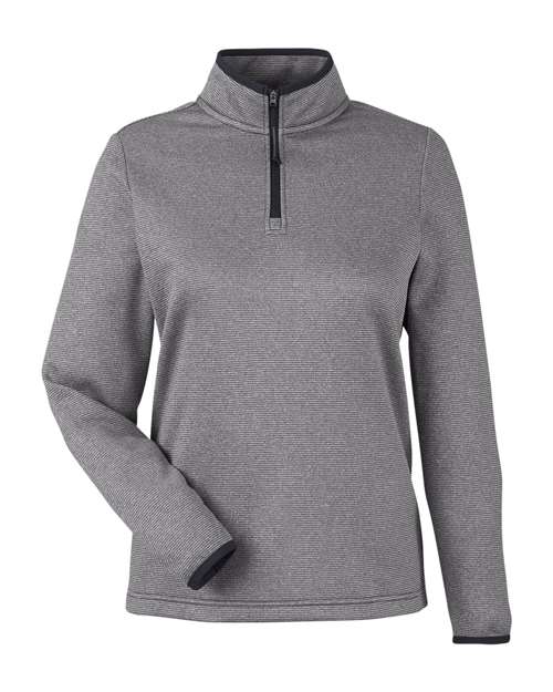 CORE365 CE73W Women's Venture Heathered Stripe Quarter-Zip Pullover