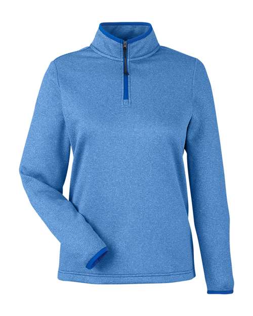 CORE365 CE73W Women's Venture Heathered Stripe Quarter-Zip Pullover
