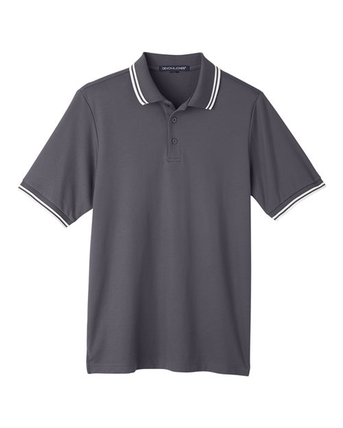Devon & Jones DG20C Men's CrownLux Performance® Plaited Tipped Polo