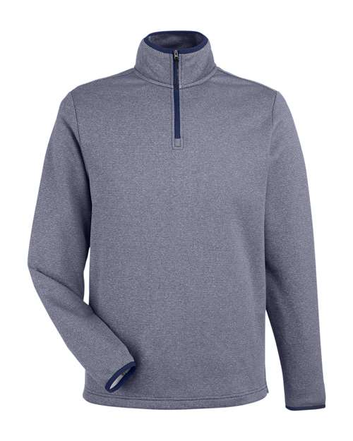 CORE365 CE73 Men's Venture Heathered Stripe Quarter-Zip Pullover