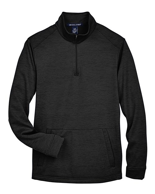 Devon & Jones DG798 Men's Newbury Mélange Fleece Quarter-Zip Pullover