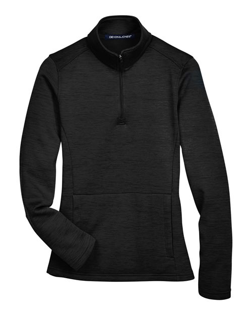 Devon & Jones DG798W Women's Newbury Mélange Fleece Quarter-Zip Pullover