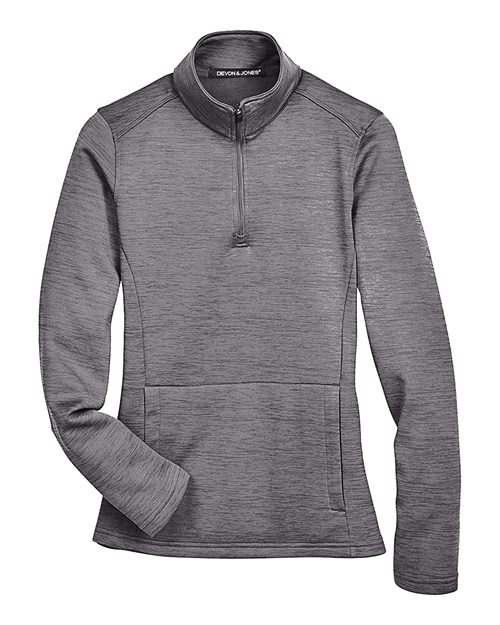 Devon & Jones DG798W Women's Newbury Mélange Fleece Quarter-Zip Pullover