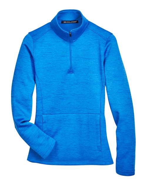 Devon & Jones DG798W Women's Newbury Mélange Fleece Quarter-Zip Pullover