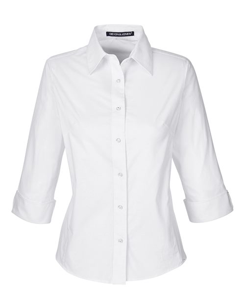 Devon & Jones DP625W Women's Perfect Fit™ Three-Quarter Sleeve Stretch Poplin Dress Shirt