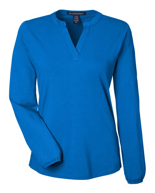 Devon & Jones DP122W Women's Raleigh Half-Placket Knit Top