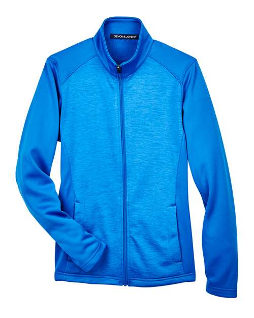 Devon & Jones DG796W Women's Newbury Colorblock Mélange Fleece Full-Zip Jacket