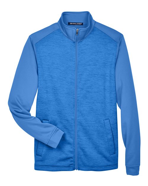 Devon & Jones DG796 Men's Newbury Colorblock Mélange Fleece Full-Zip jacket