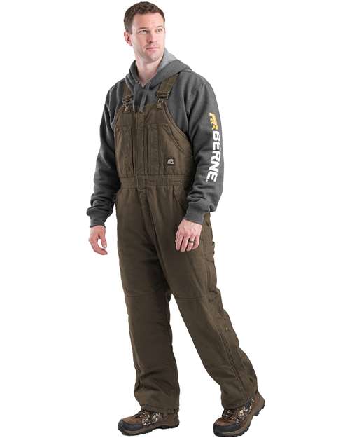 Berne Apparel B377 Men's Heartland Insulated Washed Duck Bib Overall