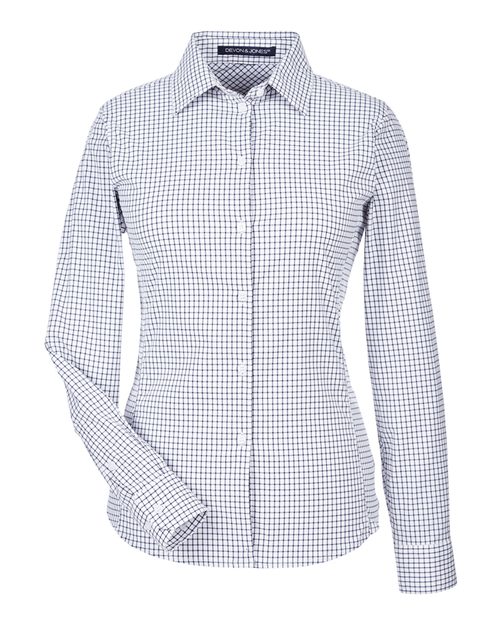 Devon & Jones DG540W Women's CrownLux Performance® Micro Windowpane Woven Dress Shirt