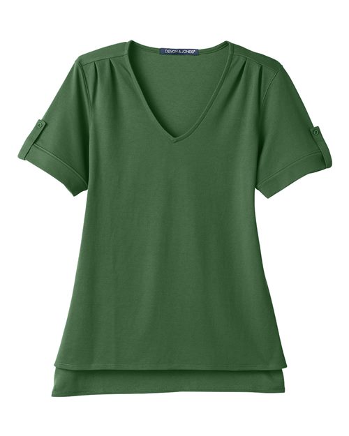 Devon & Jones DG20WB Women's CrownLux Performance® Plaited Rolled Sleeve Shirt
