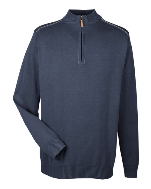Devon & Jones DG478 Men's Manchester Fully-Fashioned Quarter-Zip Pullover Sweater