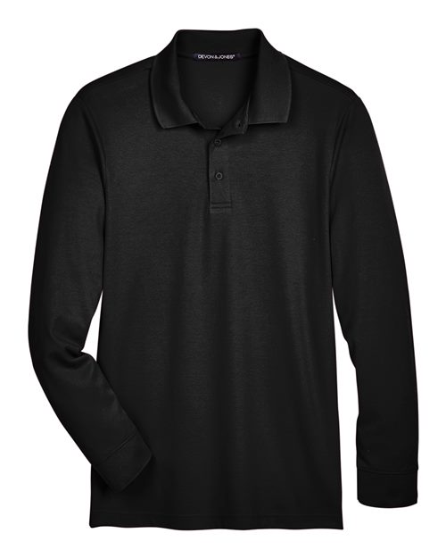 Devon & Jones DG20LT Men's Tall CrownLux Performance® Plaited Long Sleeve Polo