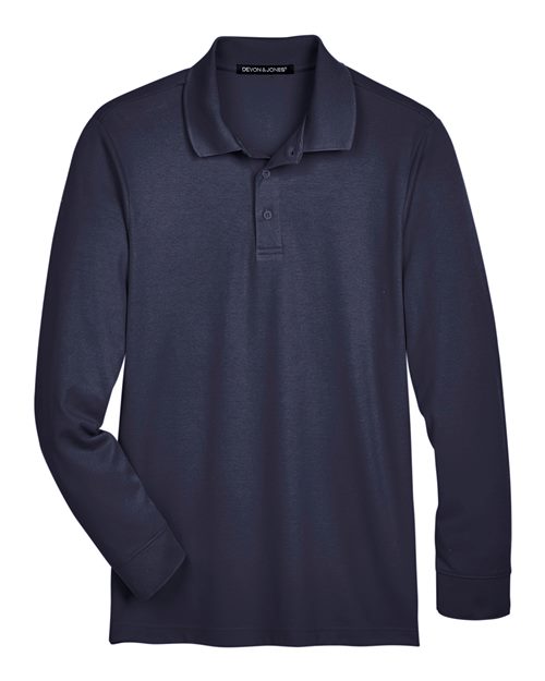 Devon & Jones DG20LT Men's Tall CrownLux Performance® Plaited Long Sleeve Polo