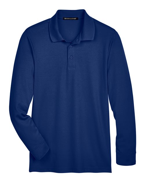Devon & Jones DG20LT Men's Tall CrownLux Performance® Plaited Long Sleeve Polo
