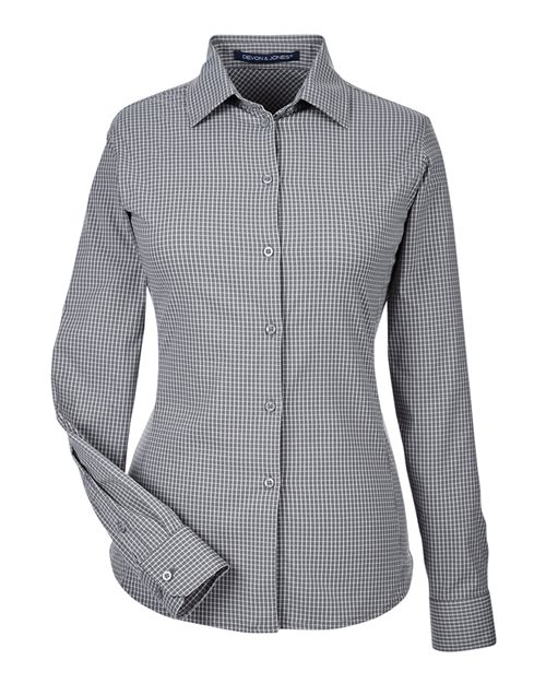Devon & Jones DG535W Women's CrownLux Performance® Tonal Mini Check Woven Dress Shirt
