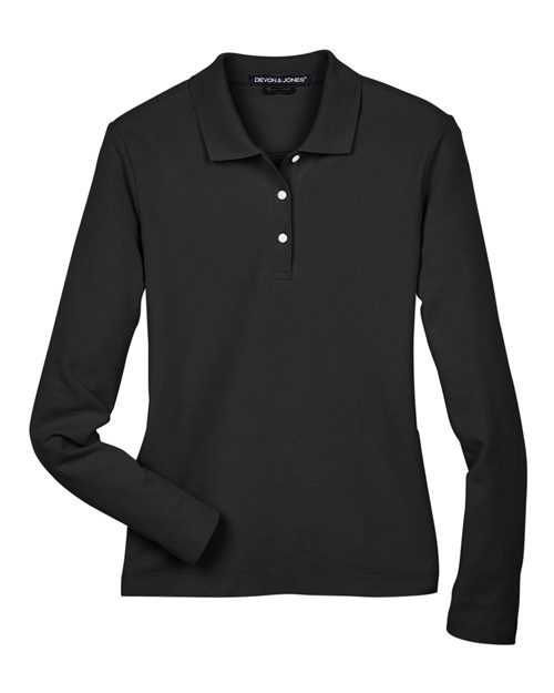 Devon & Jones D110W Women's Pima Piqué Long Sleeve Polo